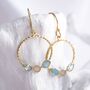 Gold Vermeil Multi Gemstone Hoop Earrings, thumbnail 1 of 5