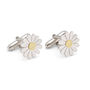 Daisy Cufflinks In Solid Silver And 18ct Gold, thumbnail 1 of 7