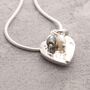 Heart And Pearl Cluster Sterling Silver Pendant, thumbnail 2 of 5