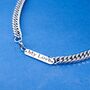 Personalised Silver Stainless Steel Flat Curb Necklace, Cuban Chains, thumbnail 5 of 10
