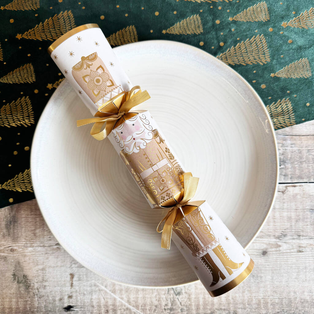 Elegant Gold And Cream Nutcracker Christmas Crackers X Six, 1 of 6