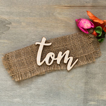 Personalised Wooden Name Place Settings, 4 of 4