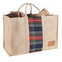 Personalised Natural Jute And Tartan Log Bag, thumbnail 2 of 6