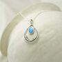 Silver Blue Fire Opal Necklace, thumbnail 3 of 7