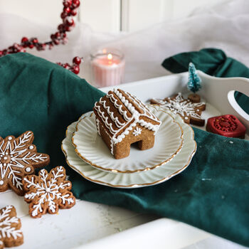 Mini Gingerbread House Biscuit Baking And Decorating Kit Edge Of Hot Chocolate Mug Biscuit, 6 of 11