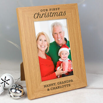 Personalised 'Our First Christmas' Photo Frame, 4 of 7