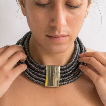 The Egyptian Gold, Silver Or Black Statement Necklace, 7 of 10