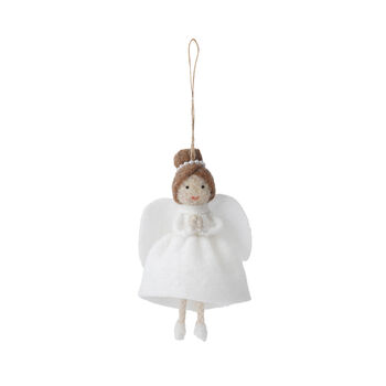 Dark Haired Felt Angel Hanging Decoration, 3 of 5