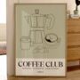 Coffee Club Print Gift For Coffee Lovers, thumbnail 5 of 7