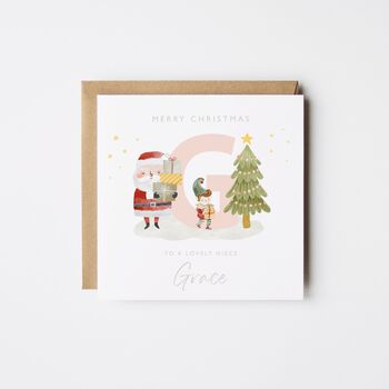 Daughter Christmas Card / Santa And Elf *Fully Personalised, 3 of 3