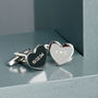 Personalised Silver Plated Heart Cufflinks, thumbnail 1 of 5