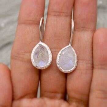 Rainbow Moonstone 925 Silver Earrings, 5 of 8