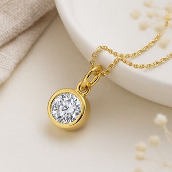 Personalised April Birthstone Necklace In Gold Plated Silver, 4 of 11