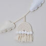 Macrame Rainbows And Clouds Nursery Baby Bunting, thumbnail 3 of 5