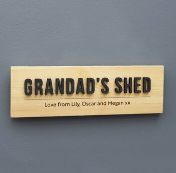 Personalised Wooden 'Grandad's Shed' Sign, 2 of 2