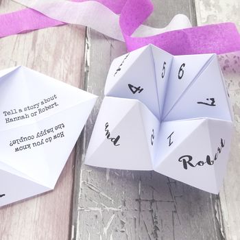Personalised Wedding Ice Breaker Fortune Tellers By Paperbuzz ...