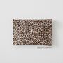 Suede Leopard Print Leather Purse | Handmade Envelope Card Holder, thumbnail 4 of 5