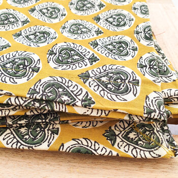Set Of Two Placemats, Block Print, Handmade In India, 4 of 6