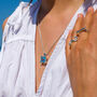 Large Square Sky Blue Pendant Necklace, thumbnail 1 of 4