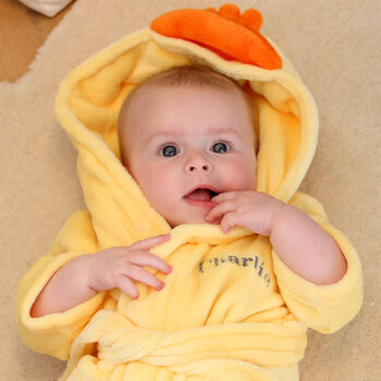 Personalised Baby Chick Dressing Gown Gift For Children, 2 of 10
