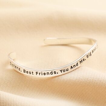 Adjustable Sisters Meaningful Word Wave Bangle, 5 of 7