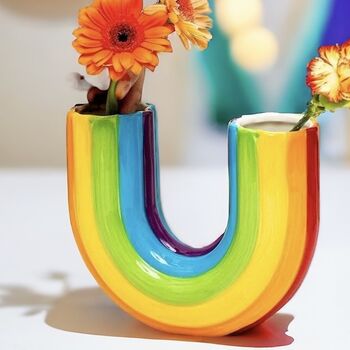 Bright U Shape Rainbow Vase, 5 of 11