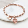 Personalised 18ct Rose Gold Charm Ball Bracelet, thumbnail 1 of 6