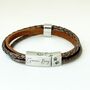 Personalised Men's Memorial Wrap Bracelet Engraved Pendant Ashes Keepsake Jewellery, thumbnail 4 of 11