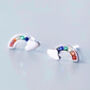 Silver Plated Rainbow Stud Earrings, thumbnail 1 of 3