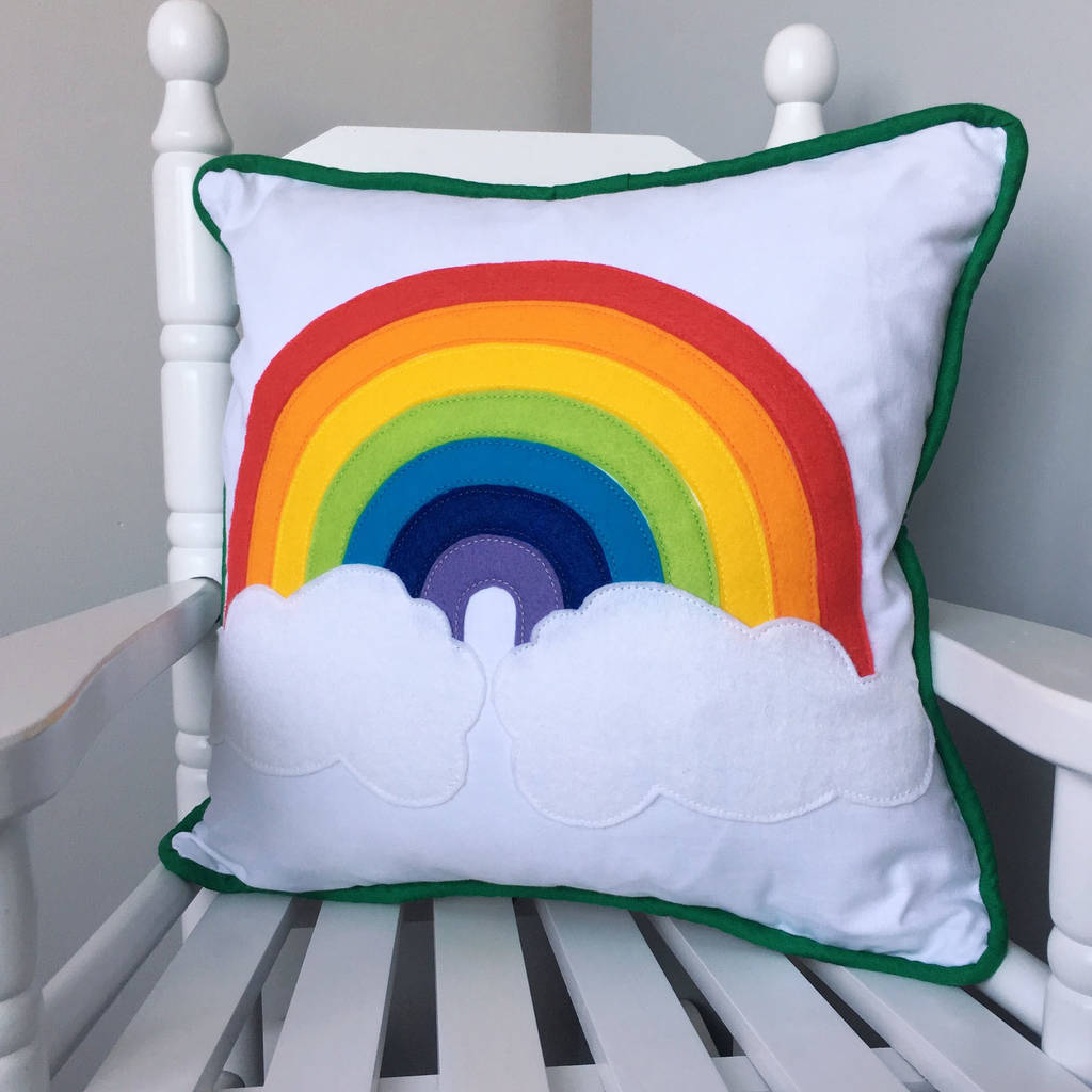 rainbow emoji cushion