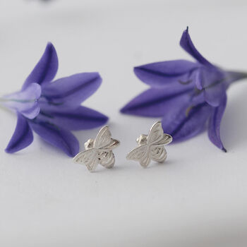Bee Earrings In Silver, 2 of 7