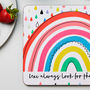 Personalised Children's Pastel Rainbow Placemat Set, thumbnail 5 of 6