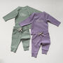 Childrens Personalised Organic Cotton Ribbed Set, thumbnail 5 of 10