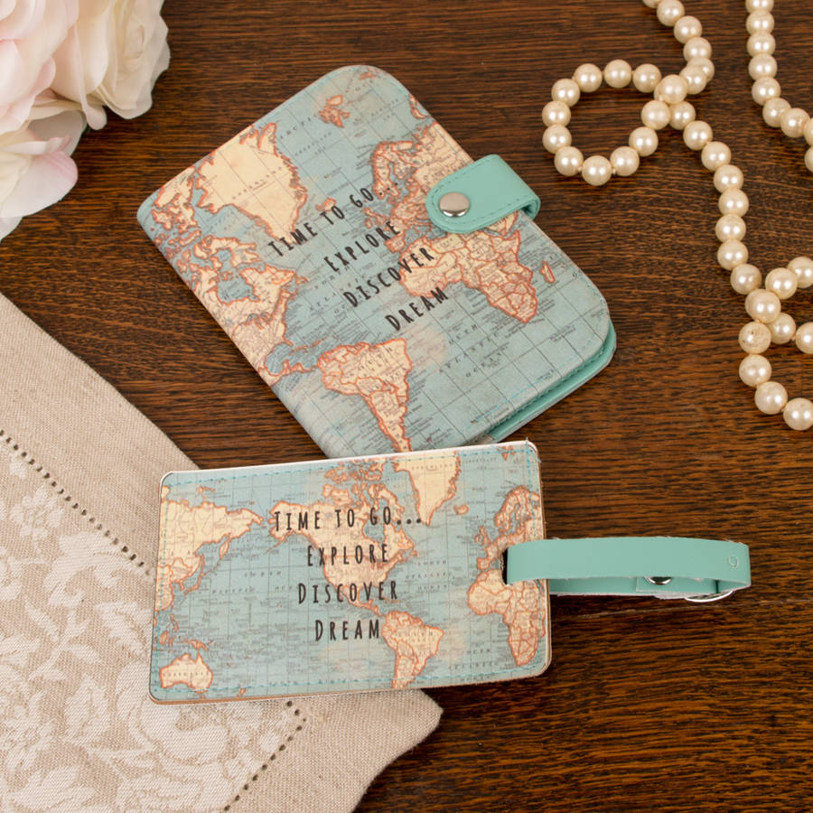 explore, discover, dream travel accessory gift set by dibor