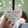 First Married Christmas Wooden Heart Tree Decoration, thumbnail 5 of 12