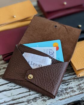 Personalised Unisex Leather Minimalist Wallet, 5 of 6