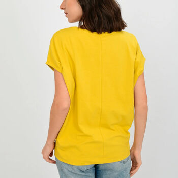 Dawn Bamboo Cotton T Shirt Top Yellow, 2 of 3
