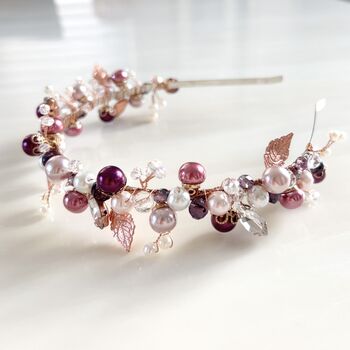 Pink Pearl Bridal And Occasion Headpiece, 6 of 8