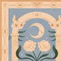 Lunar Bloom, Floral Bohemian Celestial Moon Art Print, Botanical Flower Poster, thumbnail 3 of 3