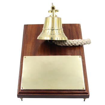Personalised Ship Bell Rosewood Plaque Gift For Anniversary, 6 of 9