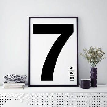 Date Of Birth Typographic Print, 7 of 12