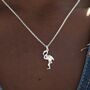 Sterling Silver Flamingo Necklace, thumbnail 1 of 8