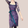 Long Sleeve Lace Dress In Midnight And Currant, thumbnail 1 of 3