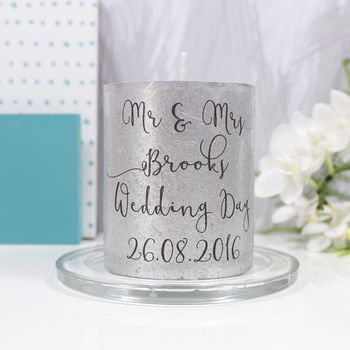 Personalised Wedding Metallic Candle Gift, 2 of 9