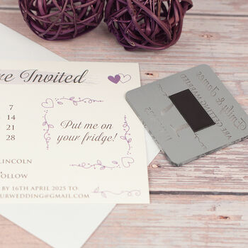 Calendar Wedding Invitation Magnet, 4 of 7