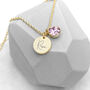 Personalised Gold Plated Birth Crystal Disc Necklace, thumbnail 8 of 12