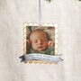 First Christmas Photo Metallic Hanging Decoration, thumbnail 1 of 3