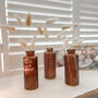 Three Pressed Glass Bottle Vases Amelie Amber Brown, thumbnail 6 of 6