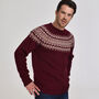 T Lab Allaster Burgundy Red Fair Isle Lambswool Jumper, thumbnail 5 of 7