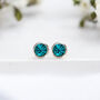 Sterling Silver December Blue Topaz Birthstone Stud Earrings, thumbnail 3 of 9